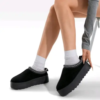 Zapatillas beige con plataforma - miniatura 2