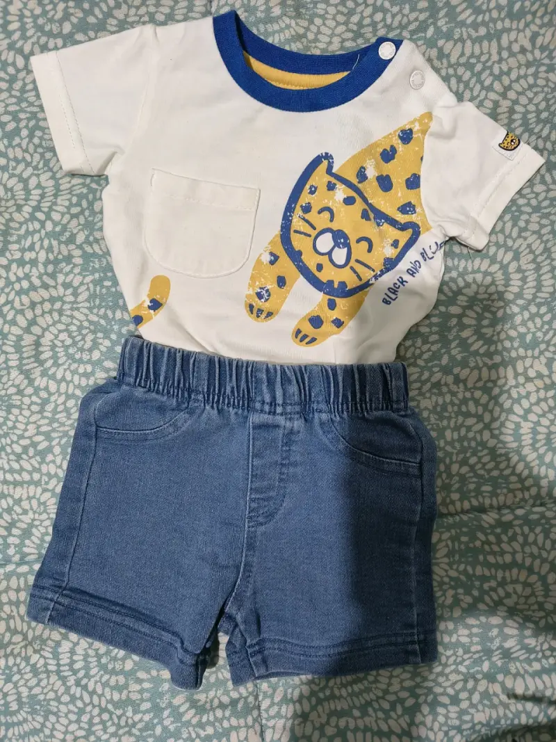 Conjunto niño camiseta y short azul black an blue