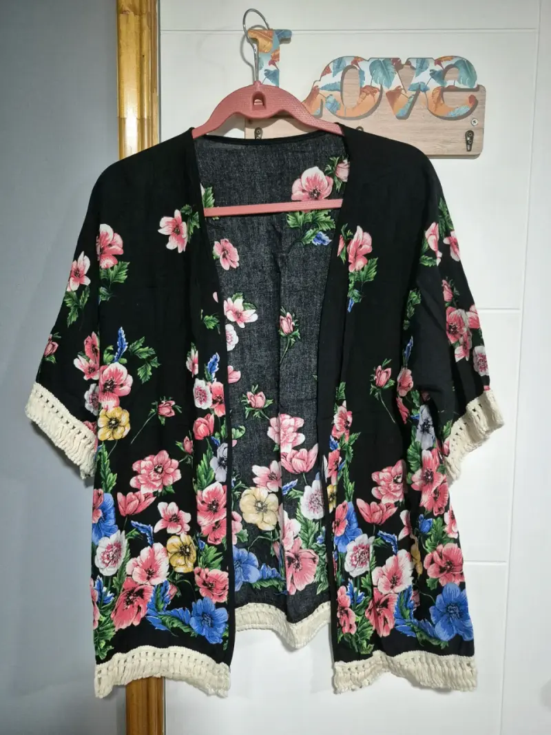 Tapado MUJER floral negro - 1