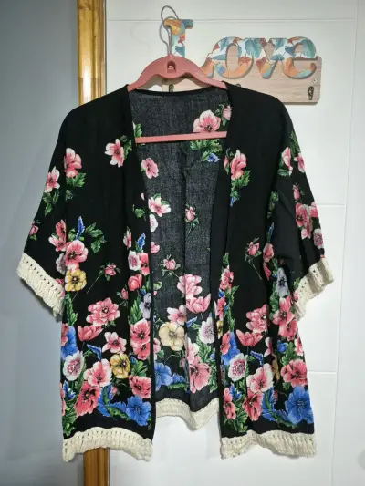 Tapado MUJER floral negro - miniatura 1