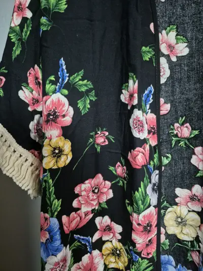 Tapado MUJER floral negro - miniatura 2
