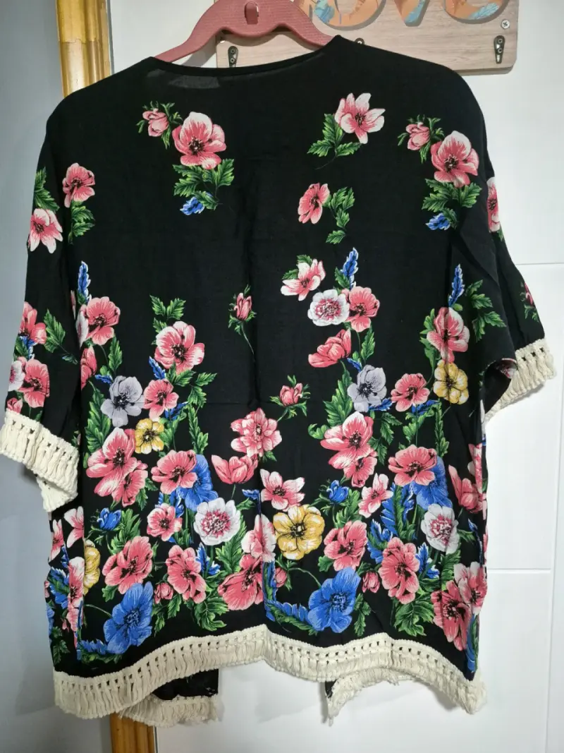 Tapado MUJER floral negro - 3