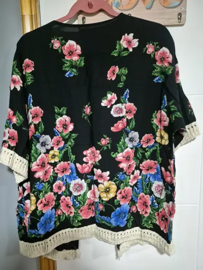 Tapado MUJER floral negro - miniatura 3