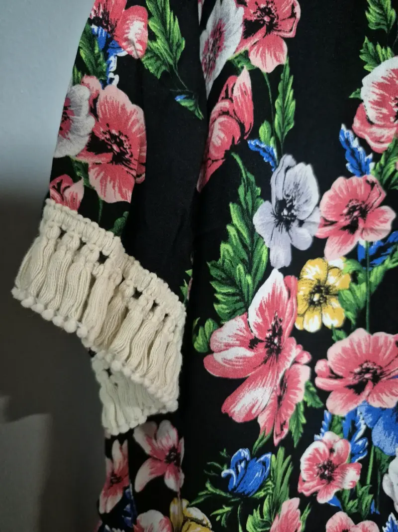 Tapado MUJER floral negro - 4