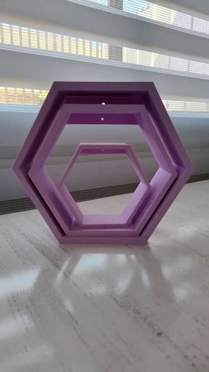 Estantes hexagonales morados - 2