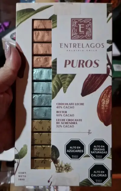 Chocolate Entrelagos Puros 185g - miniatura 1