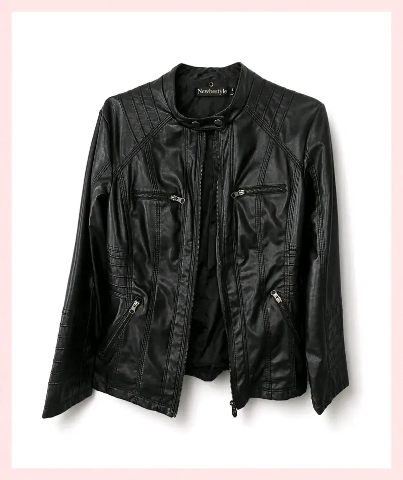 Chaqueta motociclista negra