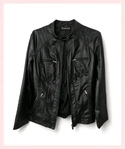 Chaqueta motociclista negra - miniatura 1