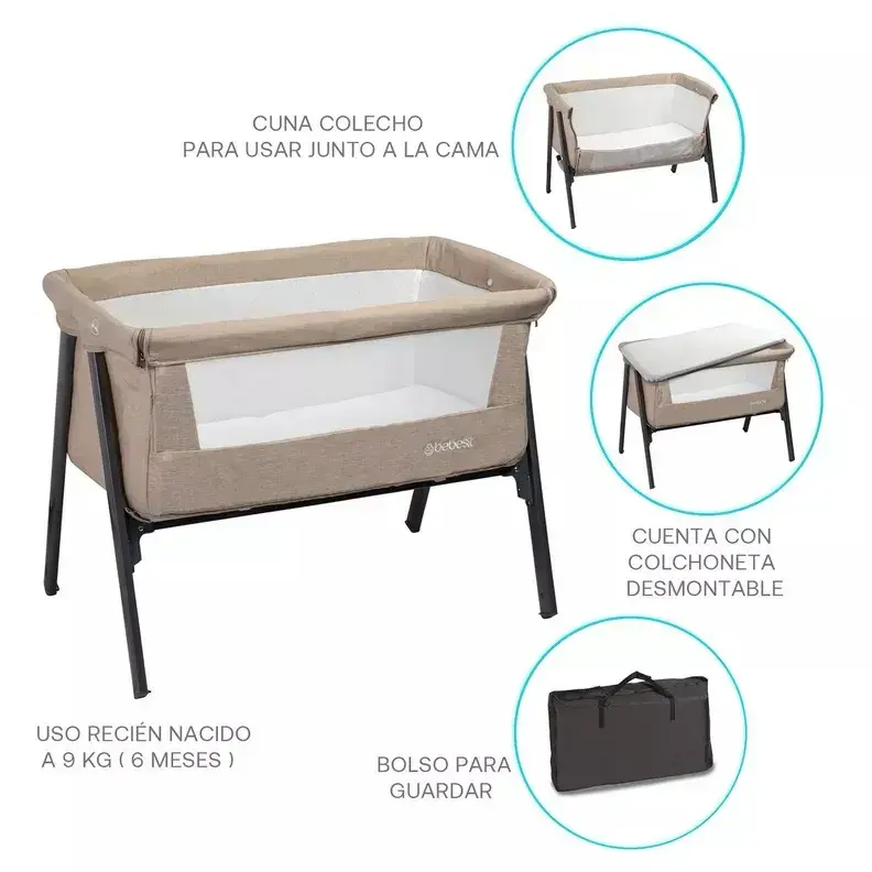 Cuna colecho Bebesit beige - 2
