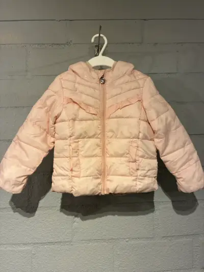 Parka inflada rosa para niña - miniatura 1