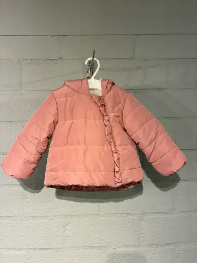 Parka infantil rosada acolchada - miniatura 1