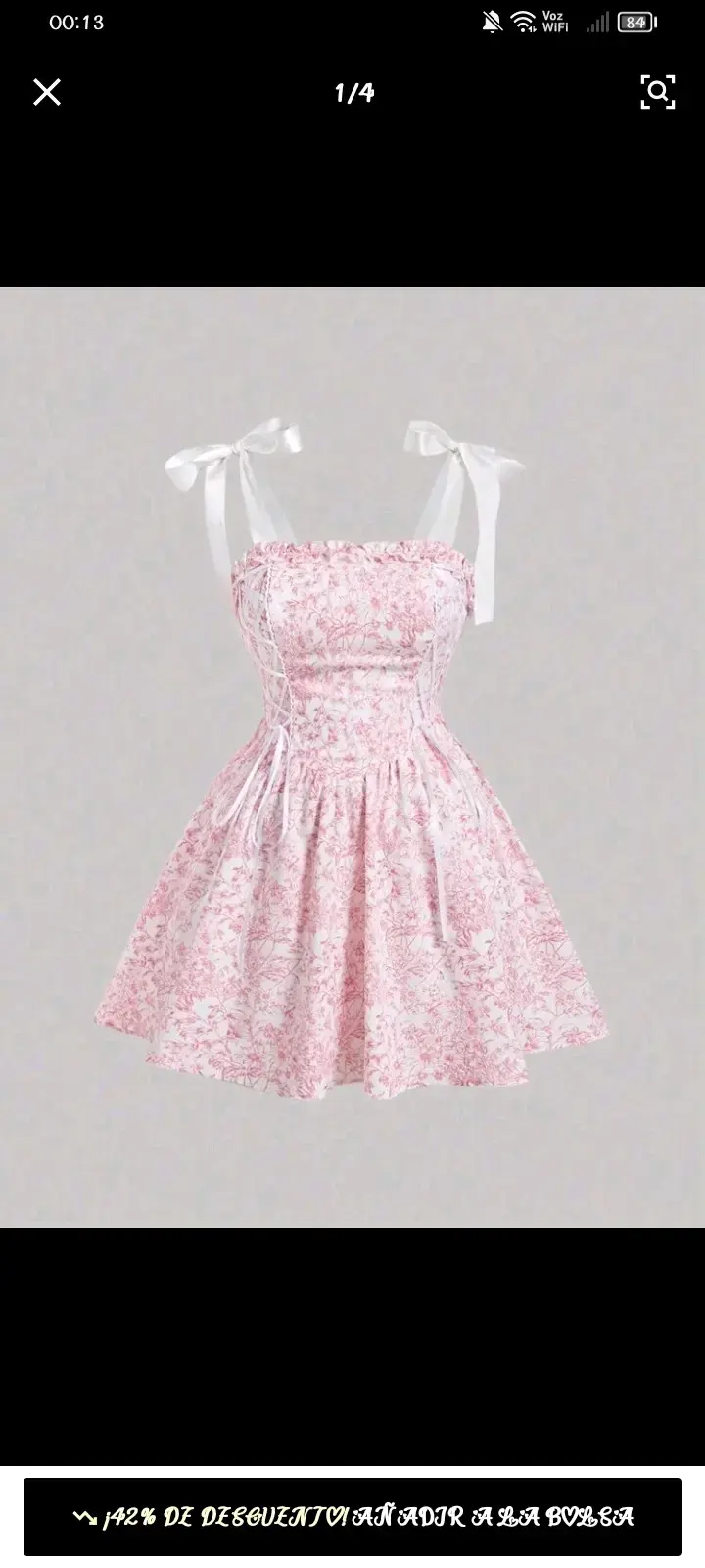Vestido veraniego rosa floral - 1