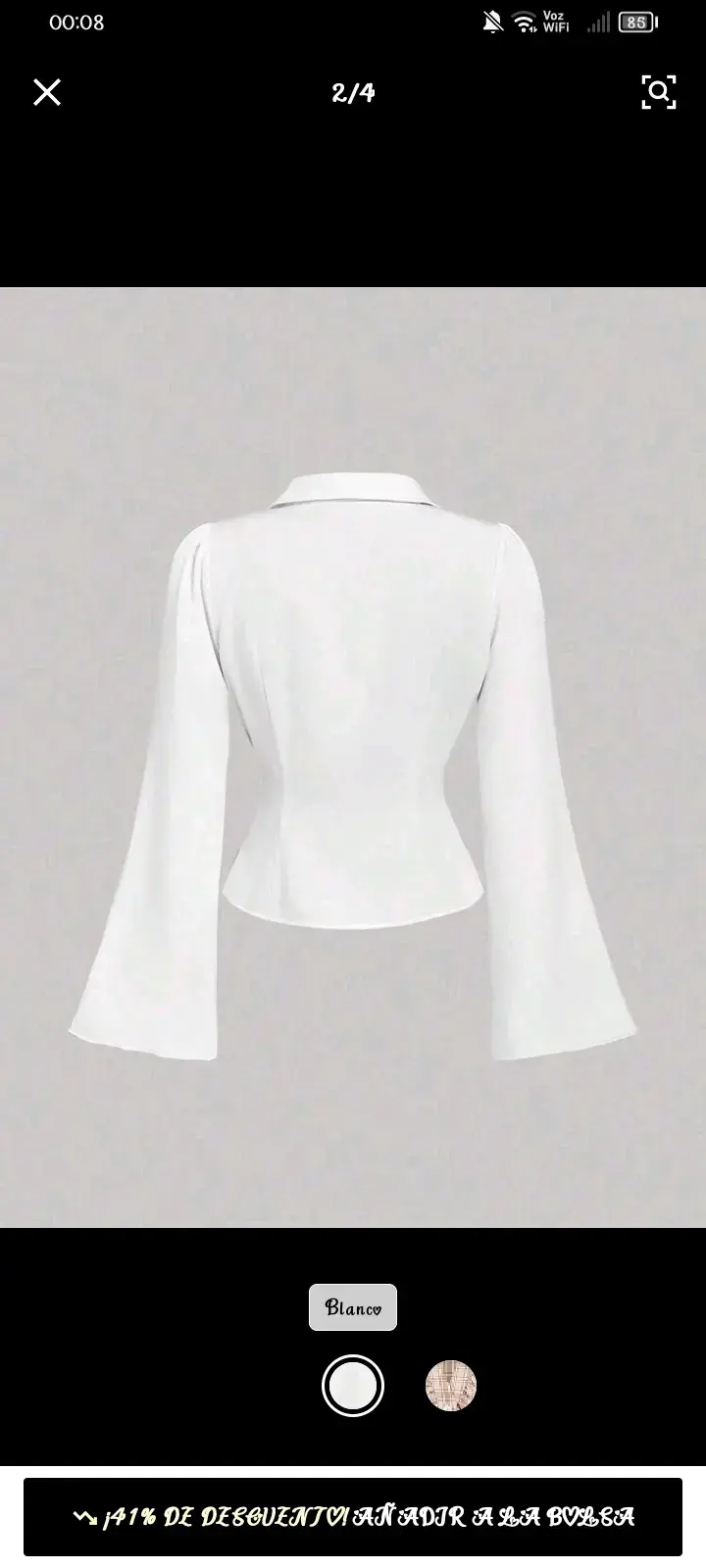Camisa blanca con mangas acampanadas - 2