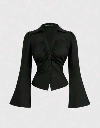 Camisa negra ajustada - miniatura 1
