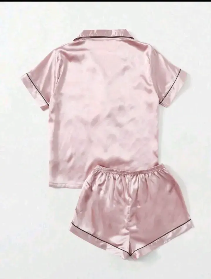 Pijama satinado rosa - 2