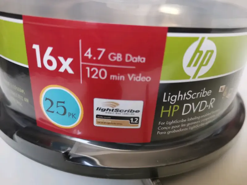 Paquete de 25 DVDs HP LightScribe - 2