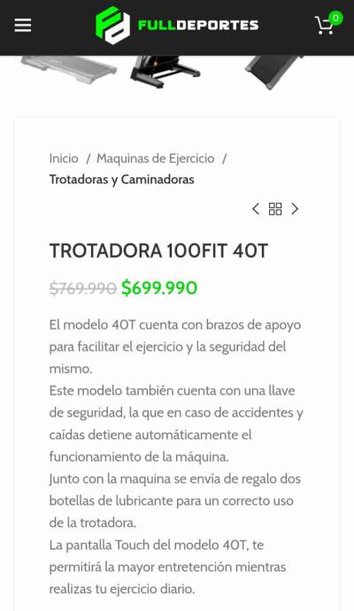 Trotadora 40T 100Fit negra - miniatura 4