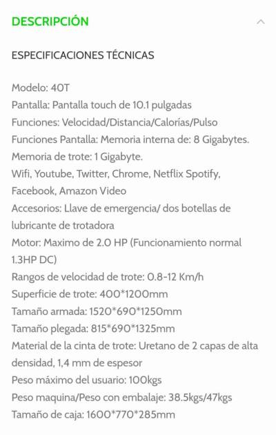 Trotadora 40T 100Fit negra - miniatura 5