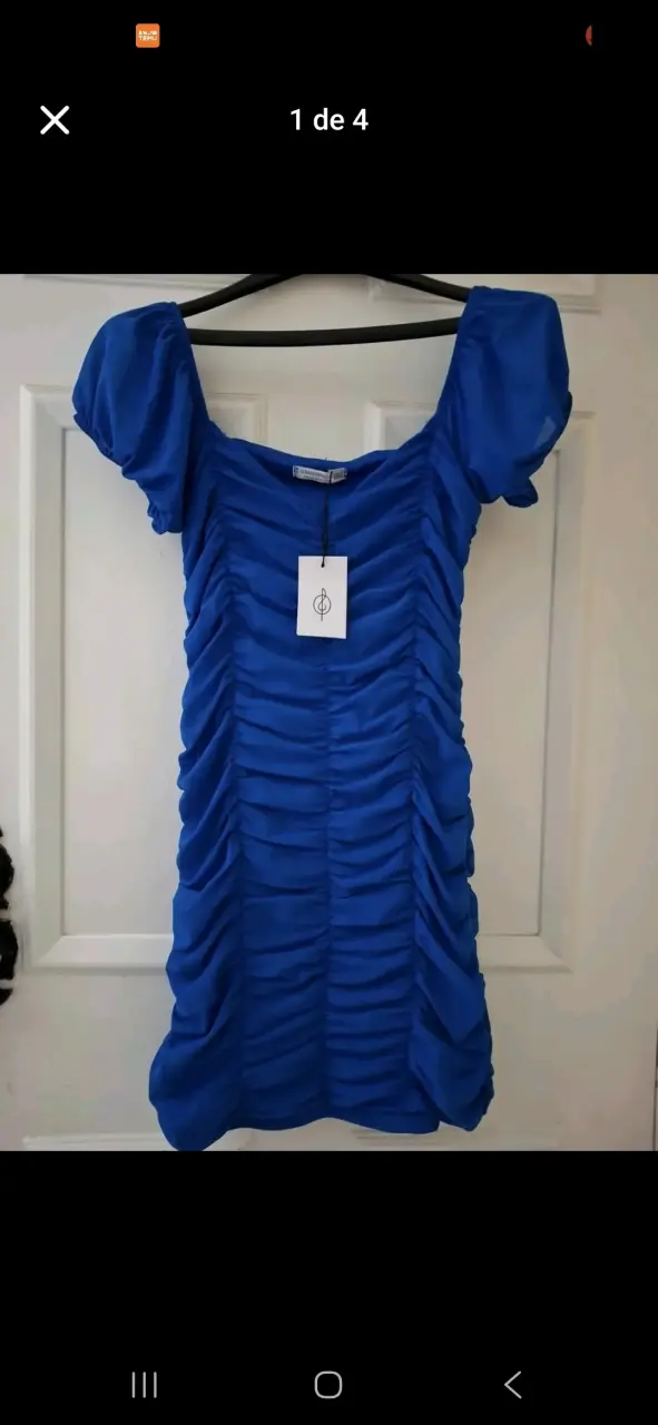 Vestido azul plisado Talla S