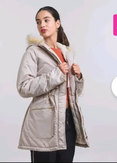 Parka beige con capucha M - miniatura 1