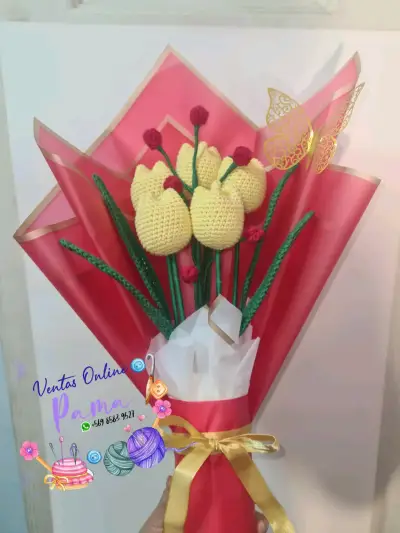 Ramo de flores amigurumi - miniatura 2