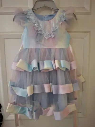 Vestido de niña multicolor talla 4 - miniatura 1