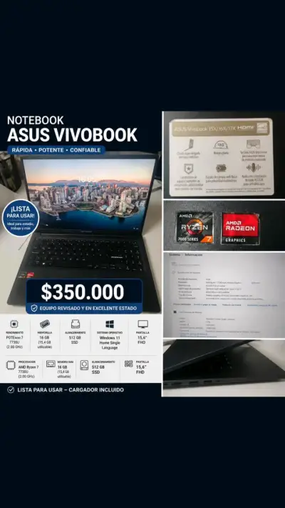 Notebook ASUS VivoBook 15,6" FHD - miniatura 1