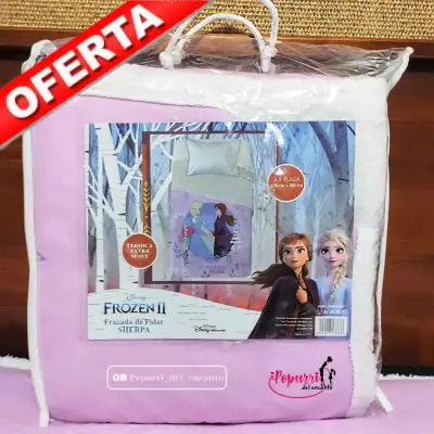 Frazadas de Polar Sherpa Frozen 1.5 Plaza - miniatura 1