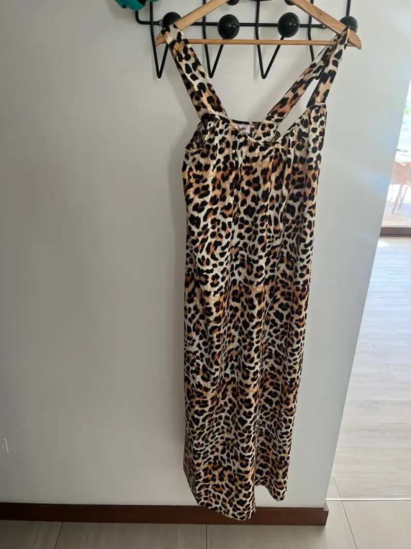 Vestido largo animal print