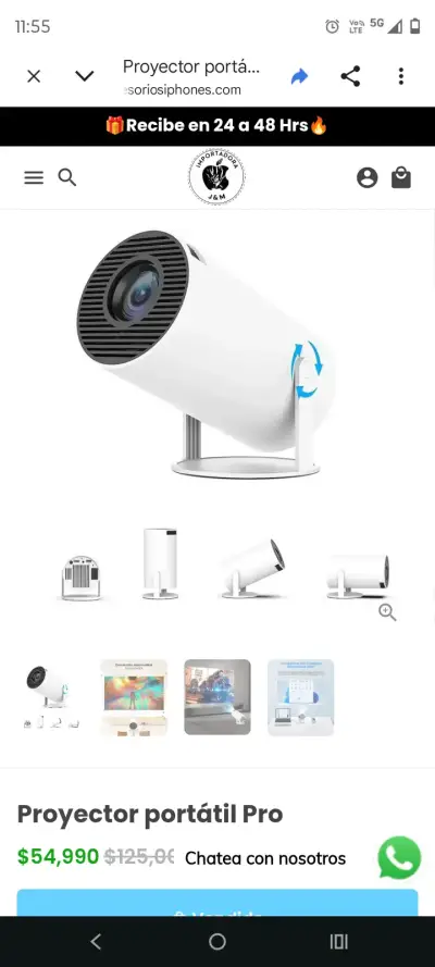 Proyector portátil Pro blanco - miniatura 1