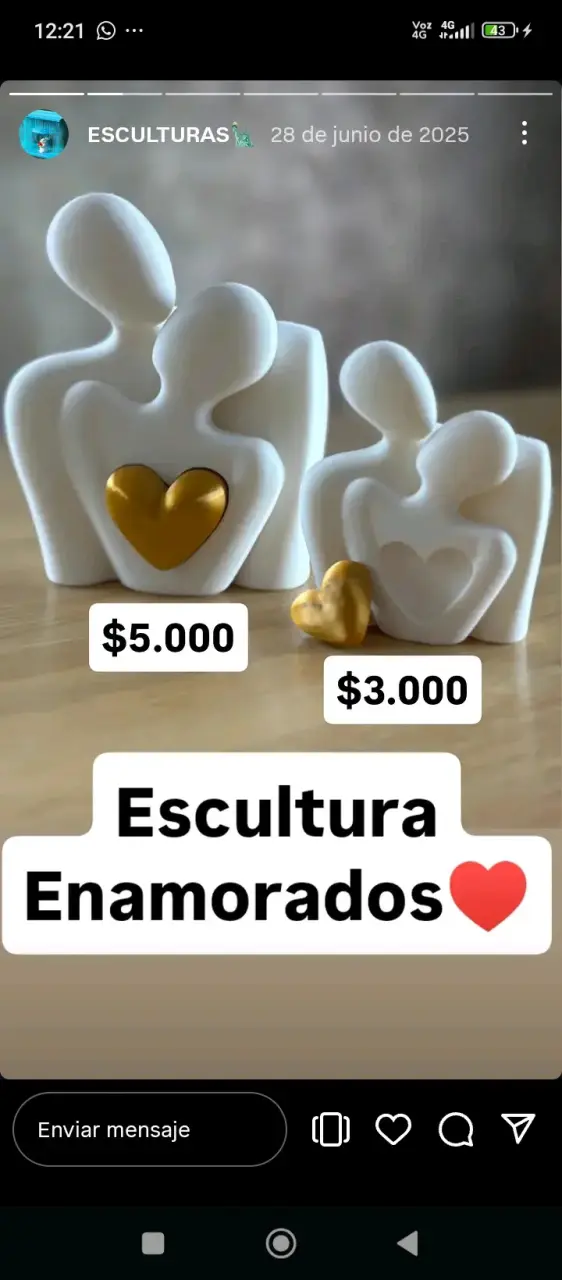 Escultura Enamorados de 3D maggis - 1