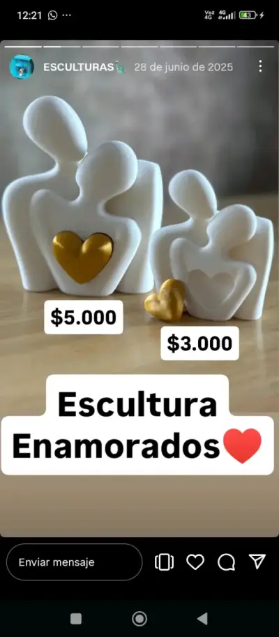 Escultura Enamorados de 3D maggis - miniatura 1