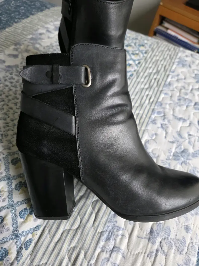 Botines de cuero negro - 1