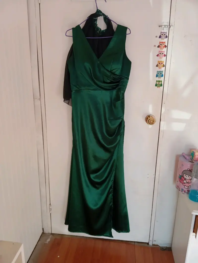 Vestido largo verde elegante - 2