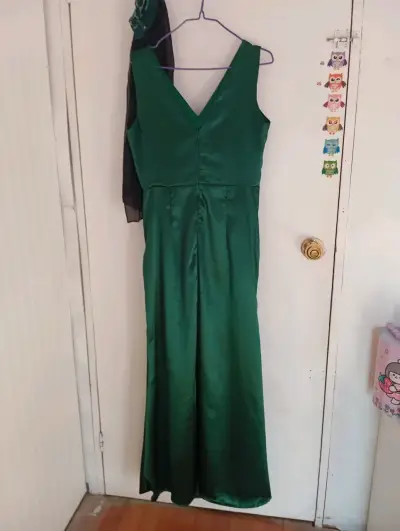 Vestido largo verde elegante - miniatura 3