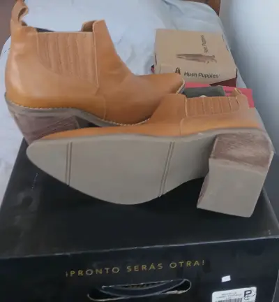 Botines de cuero color miel - miniatura 2