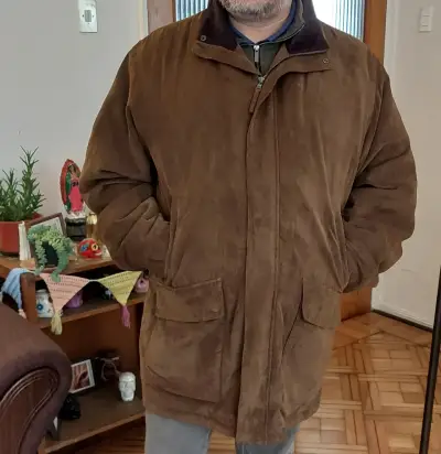 Chaqueta de micro cotelé marrón - miniatura 1