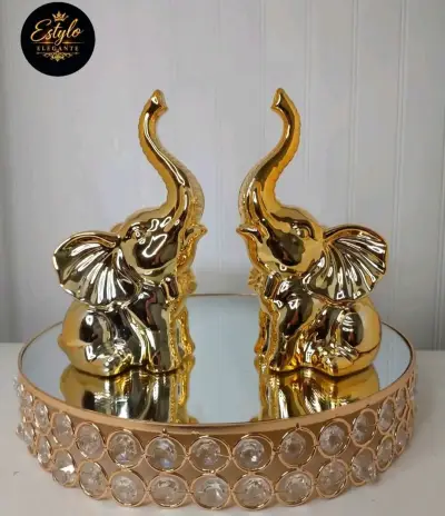 Adornos de elefante dorados - miniatura 1