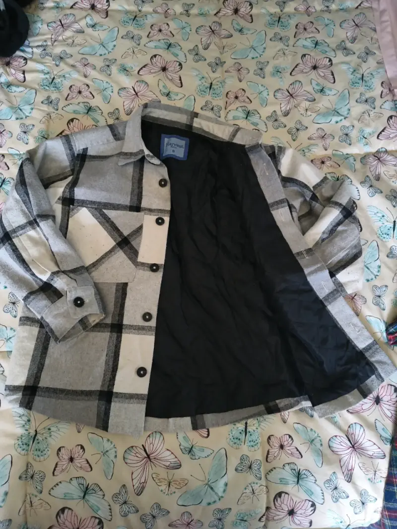 Chaqueta escocesa gris y negra - 2