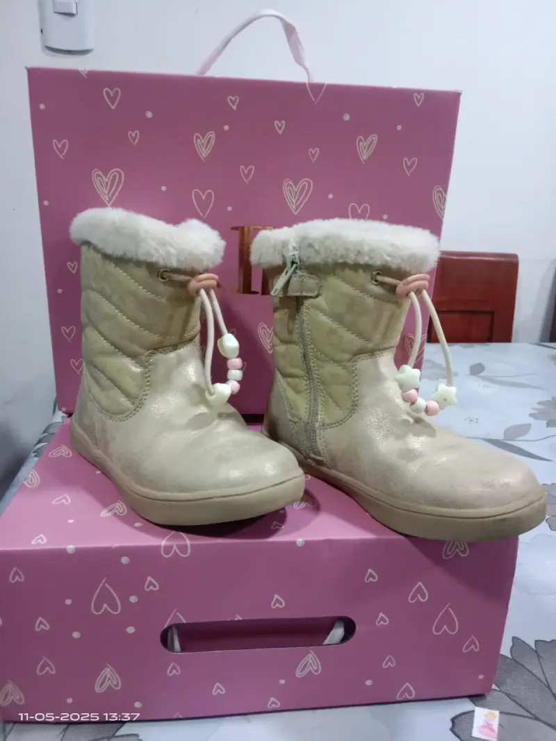 Botines beige con forro de lana - 3