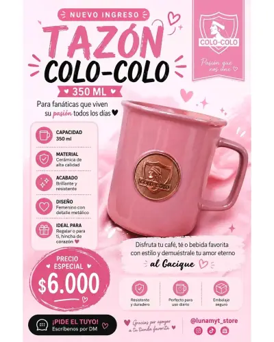 Tazón pink Colo-Colo - miniatura 1
