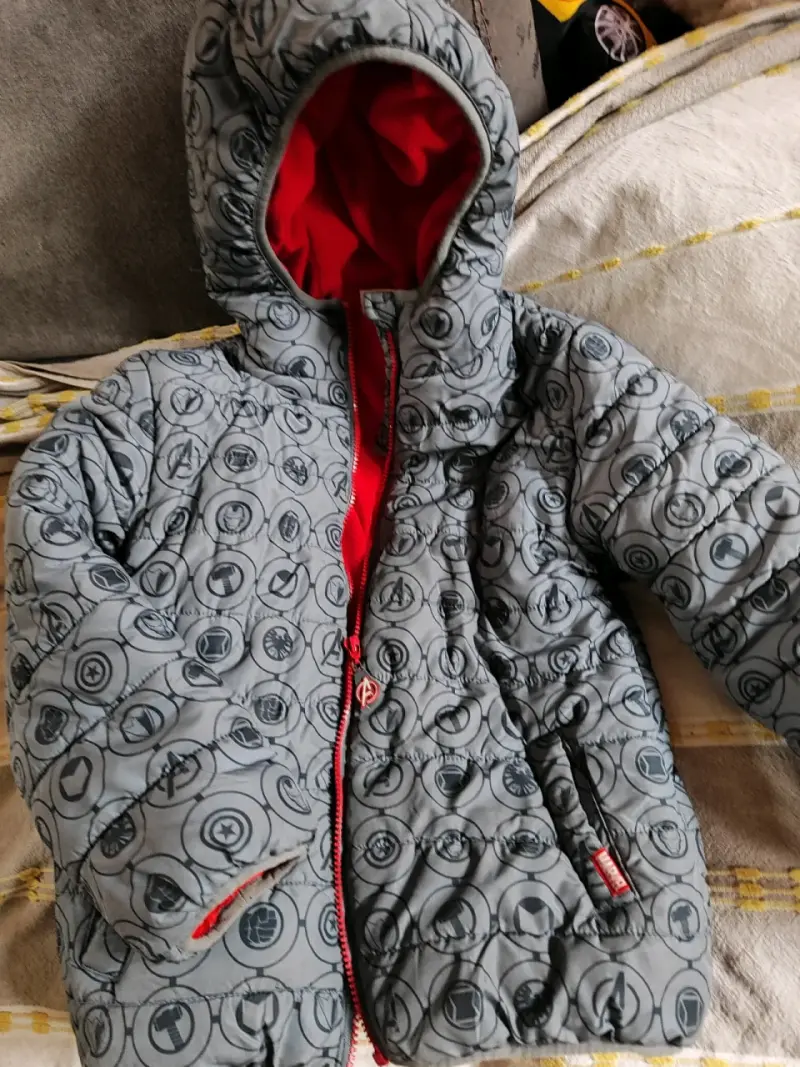 Parka infantil estampada gris - 1