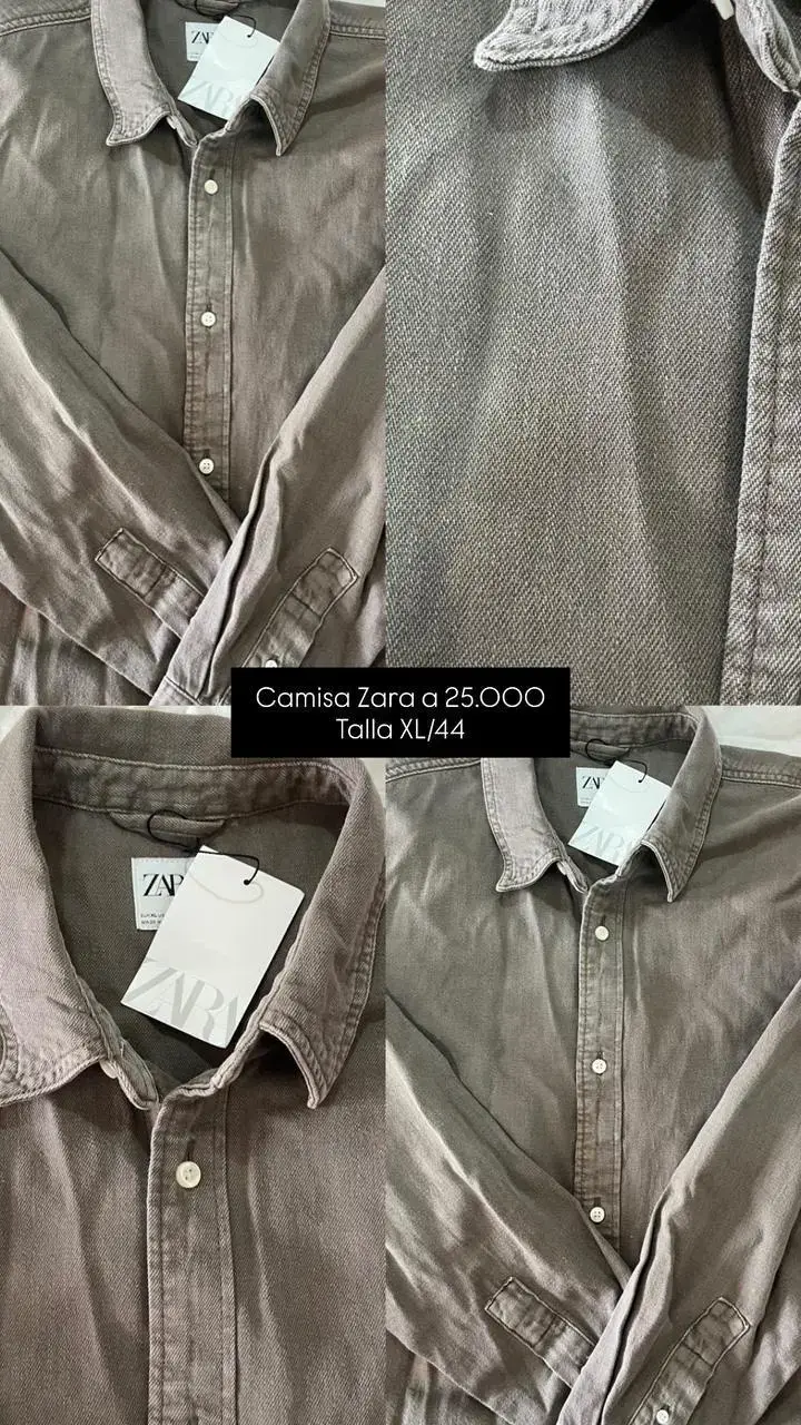 Camisa gris Zara XL