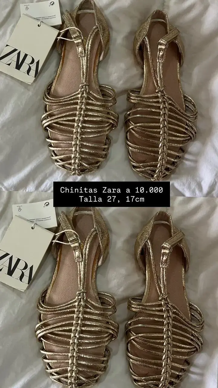 Sandalias doradas Zara talla 27