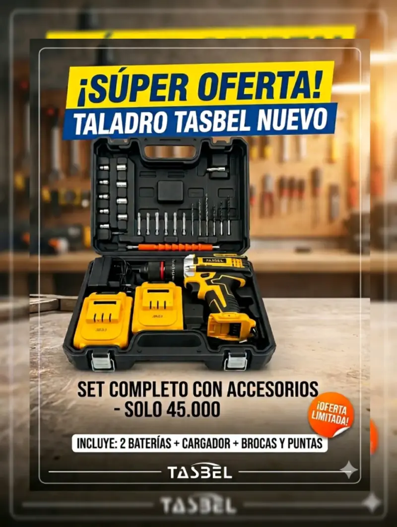 Taladro Tasbel con accesorios