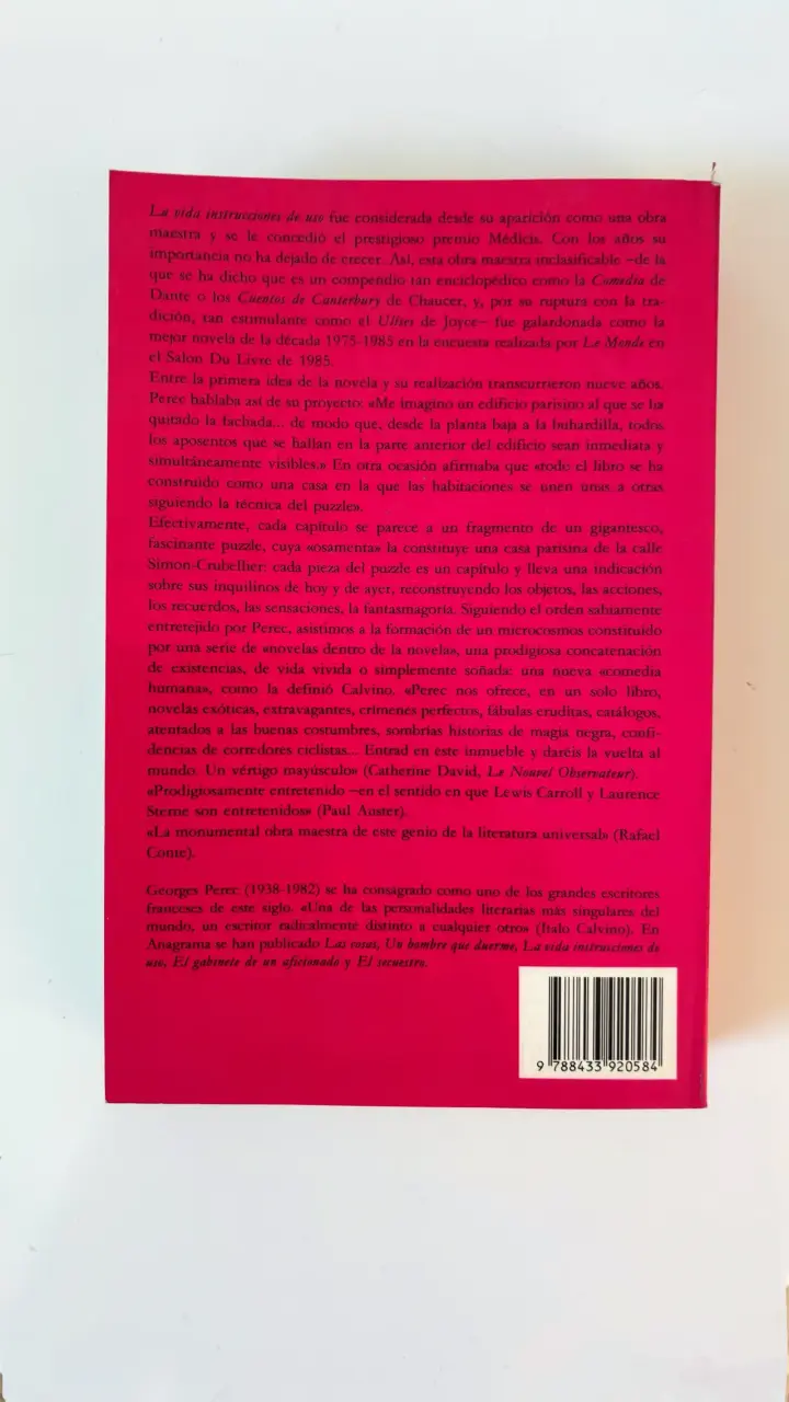 Libro 'La vida instrucciones de uso' Georges Perec - 3