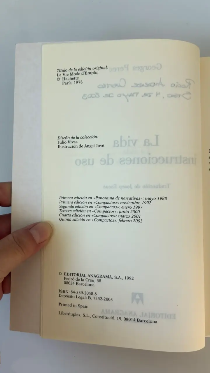 Libro 'La vida instrucciones de uso' Georges Perec - 5