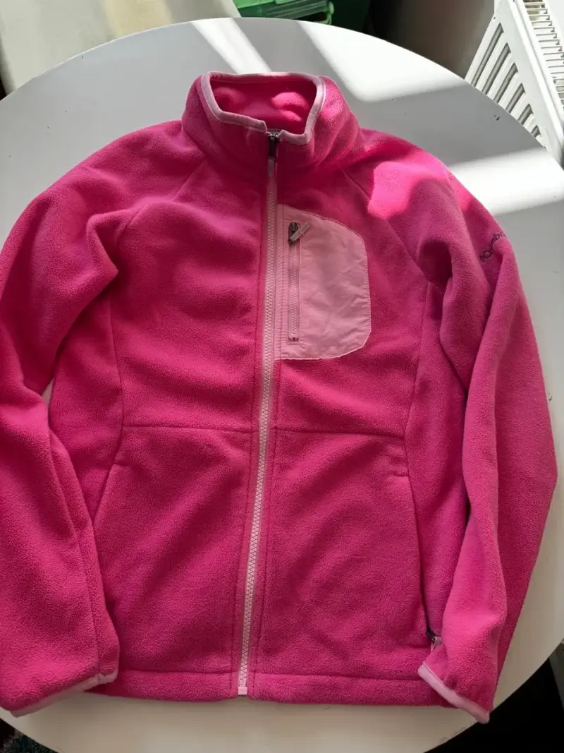 Chaqueta polar rosa mujer