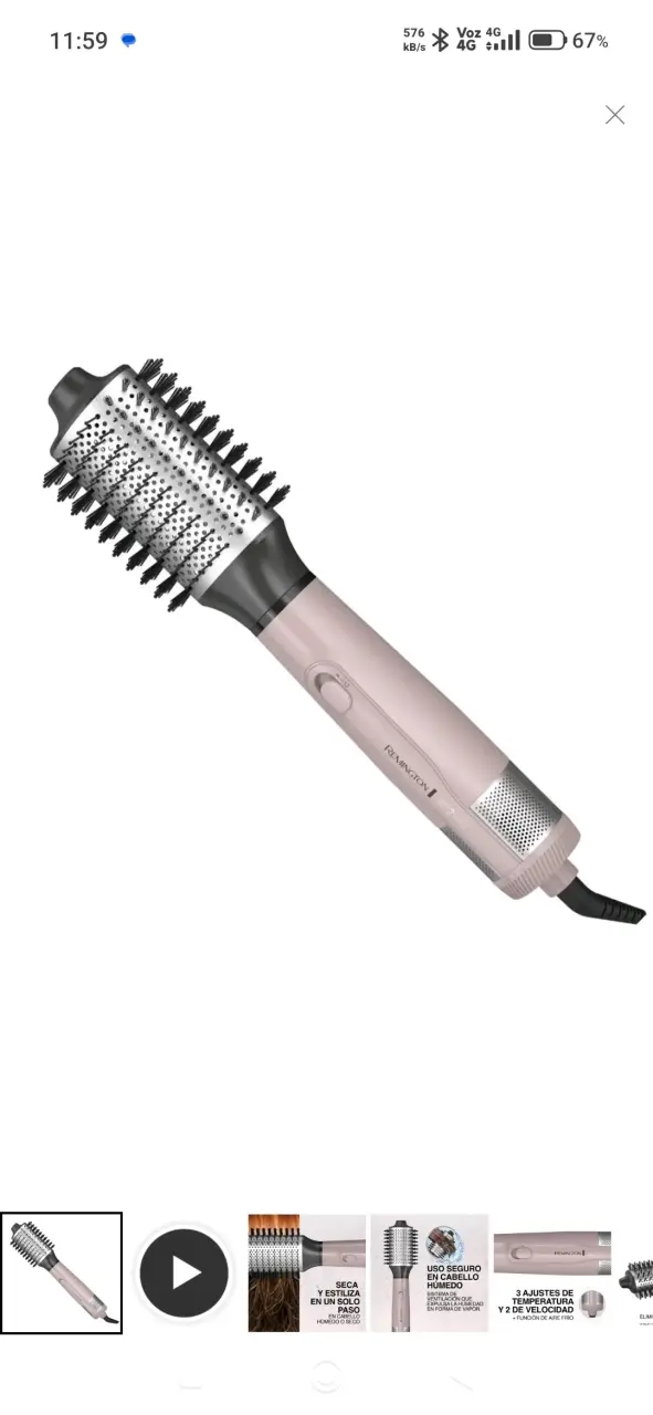 Cepillo Secador Remington 1200W - 2