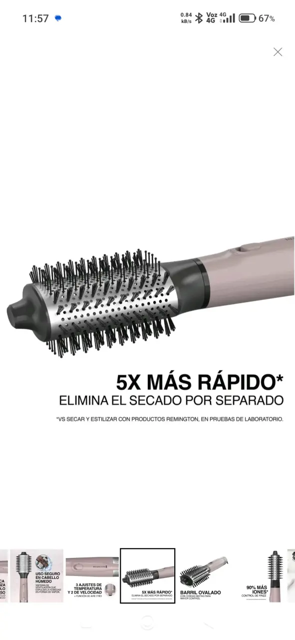 Cepillo Secador Remington 1200W - 3